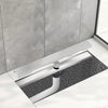 32 Inch Linear Drain For Shower with Brushed Mission Style,Drain Base with Rubber Gasket