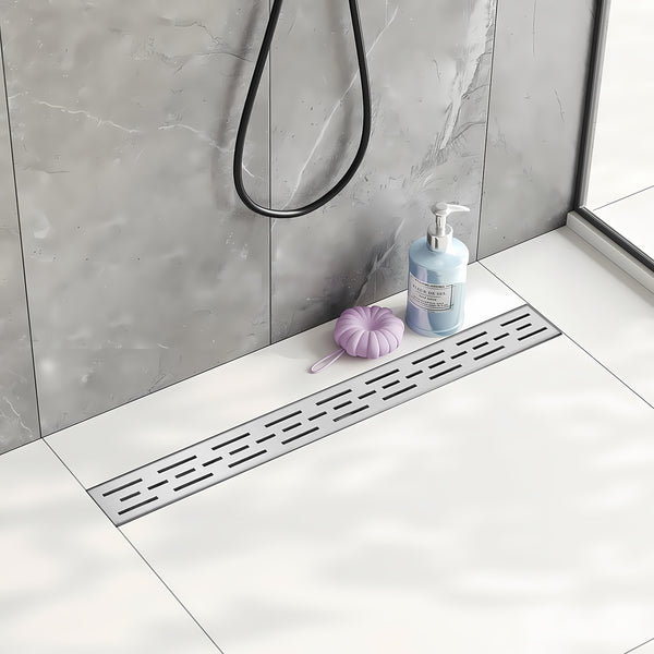 36 Inch Linear Drain SS304 Material with Grate Neo Style and Drain Base with Rubber Gasket