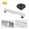 24 Inch Linear Floor Drain with SS Drain Cover Blind Style and Linear Drain Base with Rubber Gasket