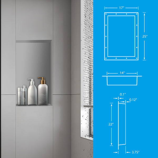 Ready for Tile Shower Niche Rectangle  17''×25''Single UGRN101
