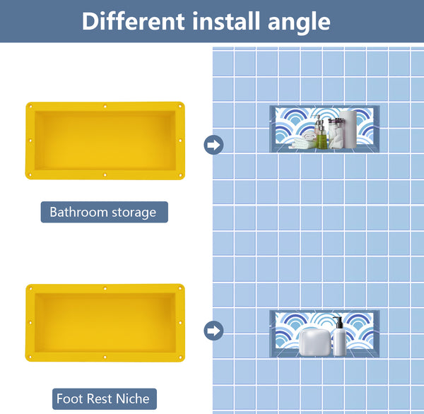Shower Niche  Inside Dimension 14"×6"×4" for Foot Rest and Soap Holder recessed Wall Niche Insert