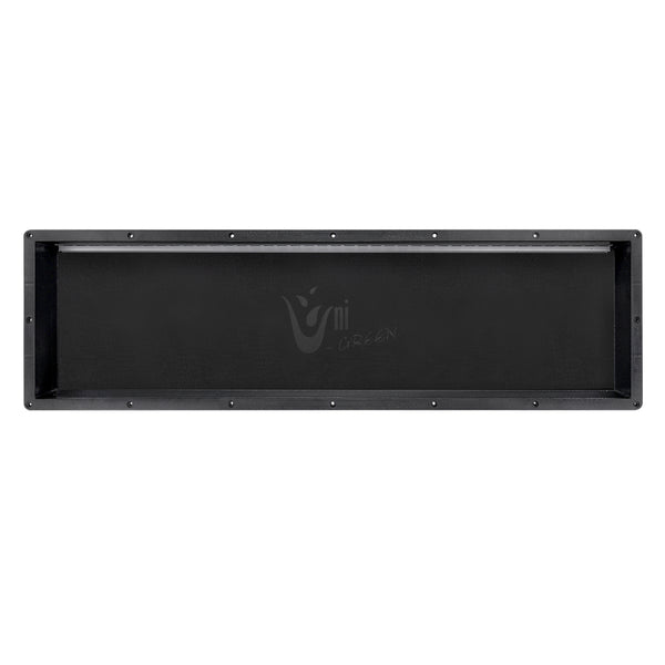 Matte Black Waterproof LED Shower Niche with Slope Drainage – ABS Built-In Recessed Bathroom Wall Shelf