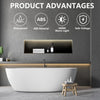 Matte Black Waterproof LED Shower Niche with Slope Drainage – ABS Built-In Recessed Bathroom Wall Shelf