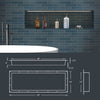 Matte Black Waterproof LED Shower Niche with Slope Drainage – ABS Built-In Recessed Bathroom Wall Shelf
