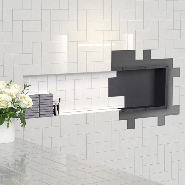 Recessed Large Rectangle Shower Niche 14"X50" Bathroom Storage Cube with Mosaic Mesh    UGRN1450