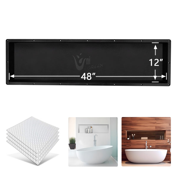 Recessed Large Rectangle Shower Niche 14"X50" Bathroom Storage Cube with Mosaic Mesh    UGRN1450