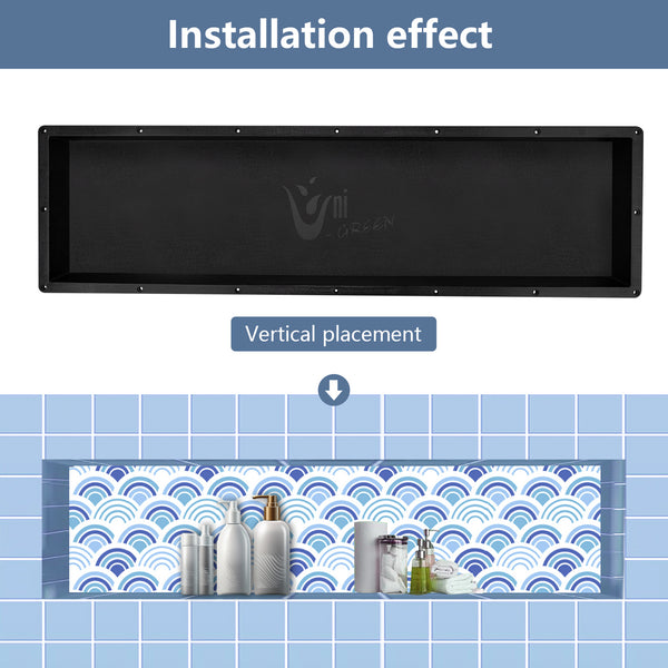 Recessed Large Rectangle Shower Niche 14"X50" Bathroom Storage Cube with Mosaic Mesh    UGRN1450