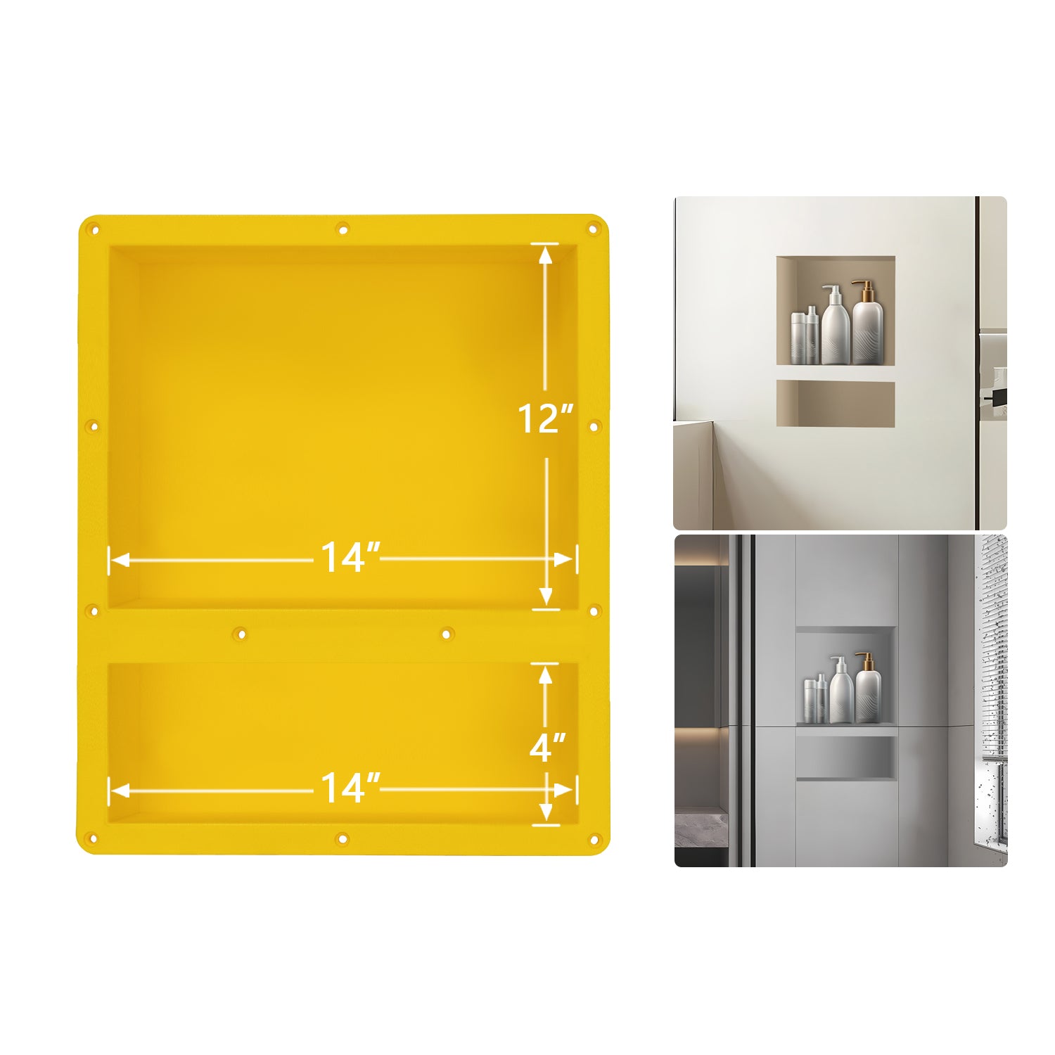 Shower Niche Ready for Tile  Double Shelves 16