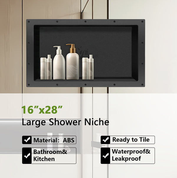 Quick & Easy Ready For Tile Recessed Shower Niche Flapped Over Thin Flange Wall Niche Insert