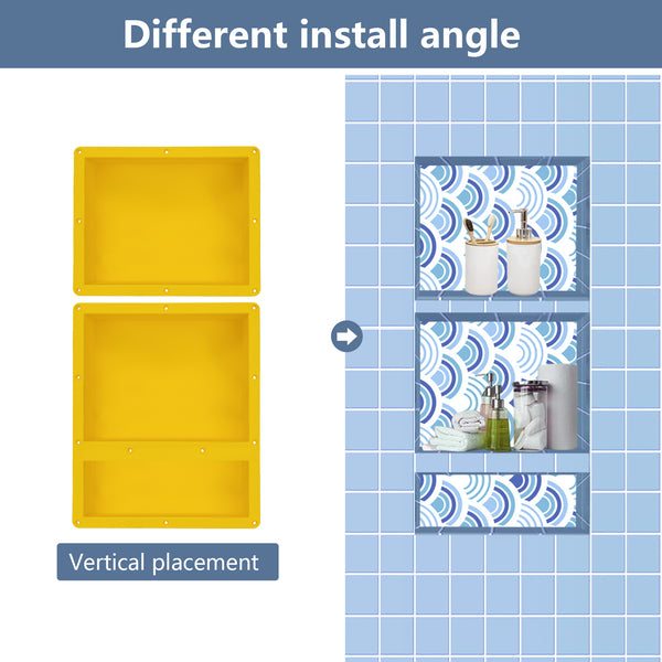 Recessed Shower Shelf 16"X34" Ready To Tile Triple Shower Niche