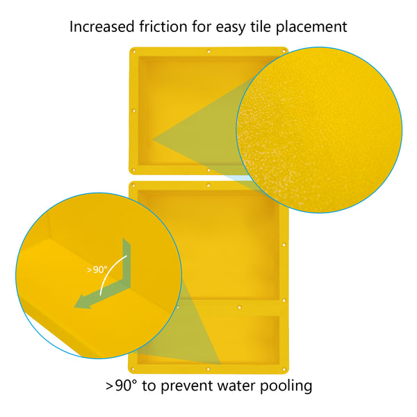 Recessed Shower Shelf 16"X34" Ready To Tile Triple Shower Niche