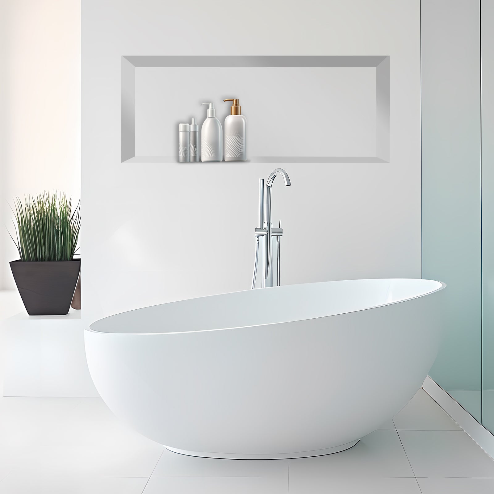 16''×40'' Rectangle Yellow Shower Niche Tile Ready Niche UGRN1640