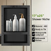 17''×25'' Double Shelves Shower Recessed and Built In Shower Shelves in Bathroom UGRN201