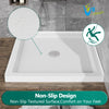 Acrylic Shower Base 36"W x 36"D x 5.5"H – Non-Slip, Center Drain, 3 Walls