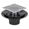 4-1/4 Square Design Tile In Shower Drain, Chromed for Low Profile Shower Pan     UGSD002-B