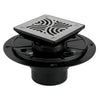ABS Square Shower Drain for Low Profile Show Pan Drain with SS 304 Decor Swirl Grate  UGSD001-ABS