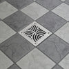 ABS Square Shower Drain for Low Profile Show Pan Drain with SS 304 Decor Swirl Grate  UGSD001-ABS