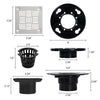 Square Shower Drain for Low Profile Show Pan Drain, ABS Construction Neo Style