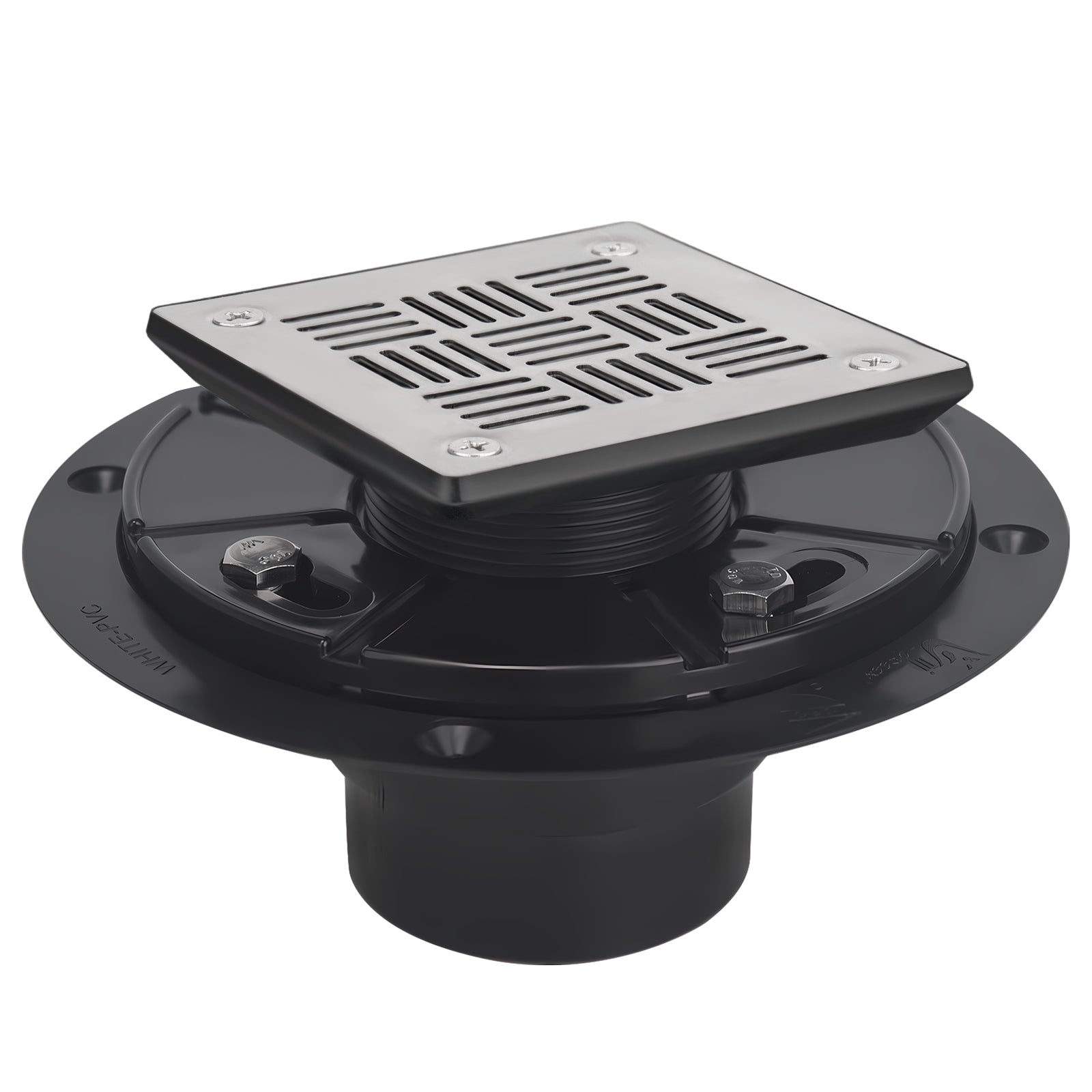 Square Shower Drain for Low Profile Show Pan Drain, ABS Construction Neo Style