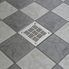 Square Shower Drain for Low Profile Show Pan Drain, ABS Construction Neo Style