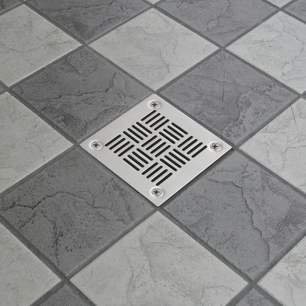 Square Shower Drain for Low Profile Show Pan Drain, ABS Construction Neo Style