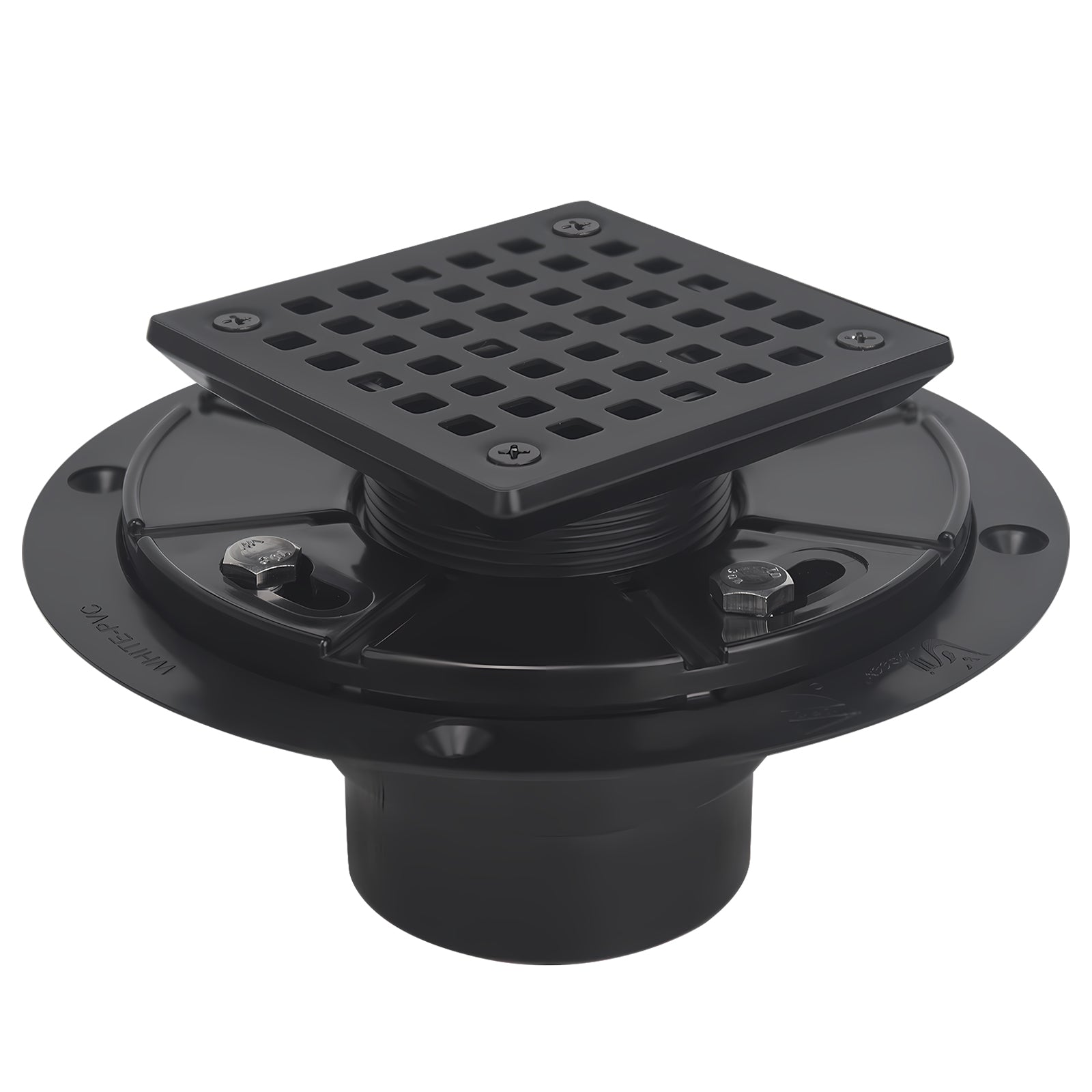 3-1/2 Inch Mission Shower Drain for Low Profile Shower Drain with SS 304 Grating Different Patterns– Matte Black