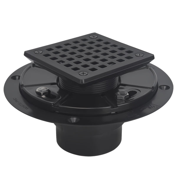 3-1/2 Inch Mission Shower Drain for Low Profile Shower Drain with SS 304 Grating Different Patterns– Matte Black
