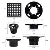 3-1/2 Inch Mission Shower Drain for Low Profile Shower Drain with SS 304 Grating Different Patterns– Matte Black
