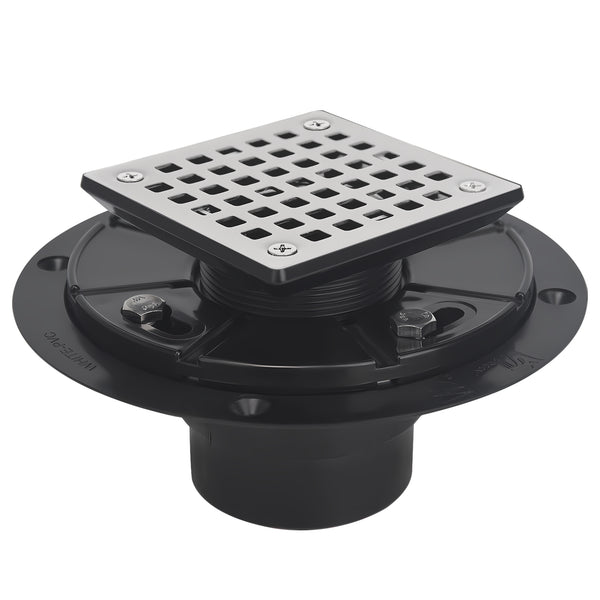 ABS Square Shower Drain for Low Profile Shower Drain with SS 304 Grating Different Patterns