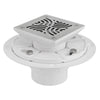 Square Shower Drain for Low Profile Shower Pan with SS304 Grating, Drain Flange PVC Material    UGSD001