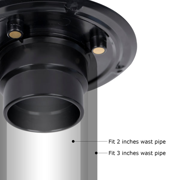 4-1/4" Square Shower Floor Drain with Flange, Stainless Steel in Chrome Plate