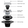 4-1/4" Square Shower Floor Drain with Flange, Stainless Steel in Chrome Plate