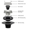 4-1/4 Inch Square Brushed Nickel Shower Drain Kit with ABS Flange for 2 or 3 Inch Pipe