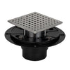 4-1/4 Inch Square Brushed Nickel Shower Drain Kit with ABS Flange for 2 or 3 Inch Pipe