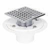 4-1/4" Plastic Floor Shower Drain With Square Drain Grate Chrome Plated UGSD002-PVC