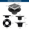 Square Tile-In Floor Drain With SS304 Strainer For Bathroom Chrome Plated UGSD003-ABS