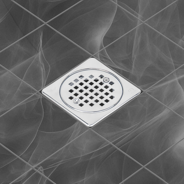 4 Inch Chrome Shower Drain Kit with Integrated Bonding Flange, Compatible with Schluter Shower Pan and Kit for 2 or 3 Inch Pipe
