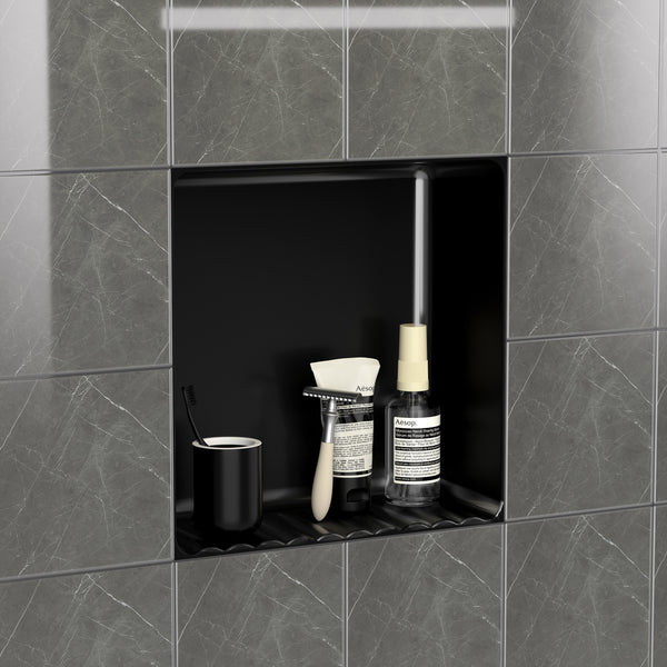 Ceramic Recessed Shower Niche (One-Piece Open Design) – Space-Saving Storage for Small Bathrooms, Freely Arrange Items