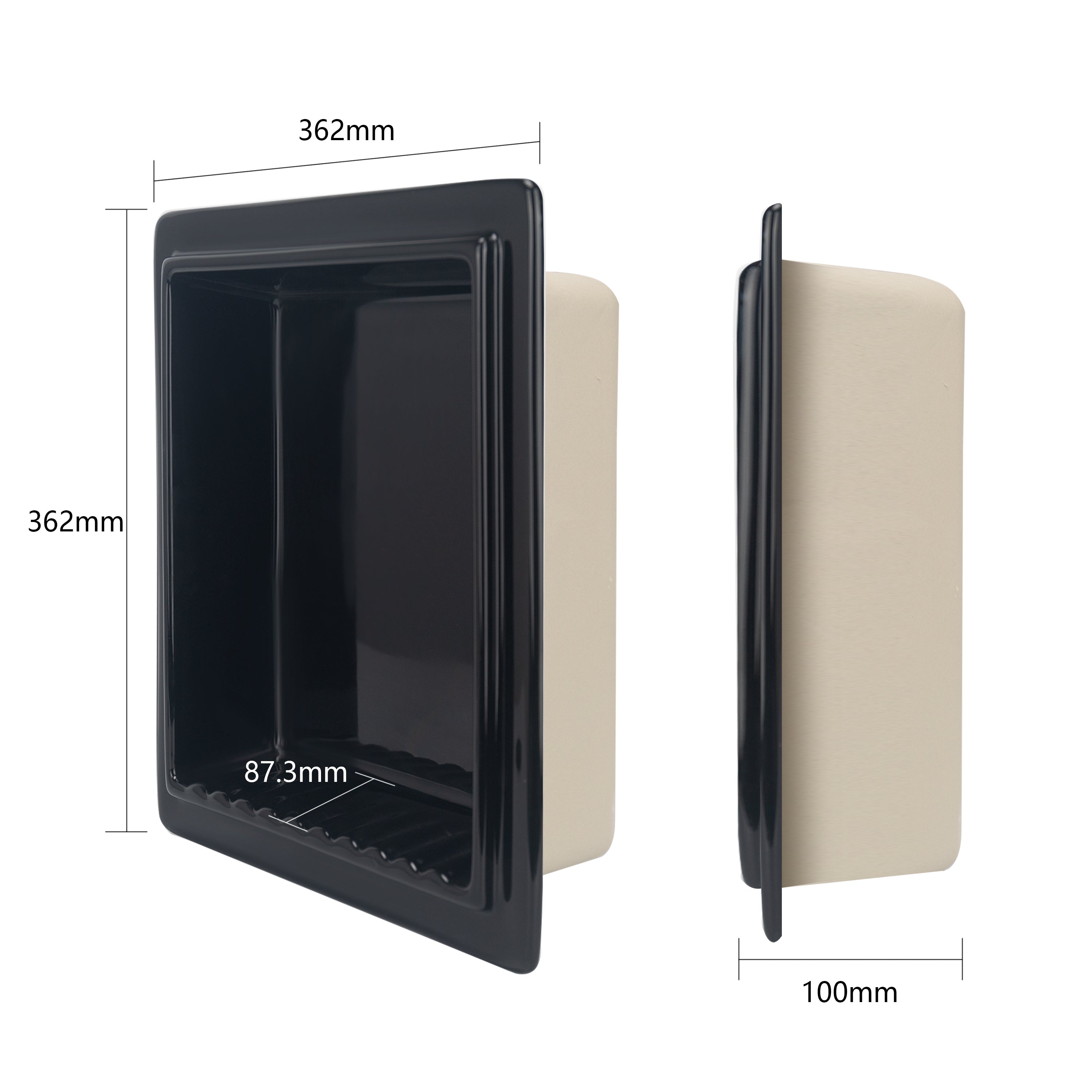 Ceramic Recessed Shower Niche (One-Piece Open Design) – Space-Saving Storage for Small Bathrooms, Freely Arrange Items