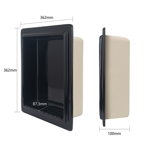 Ceramic Recessed Shower Niche (One-Piece Open Design) – Space-Saving Storage for Small Bathrooms, Freely Arrange Items
