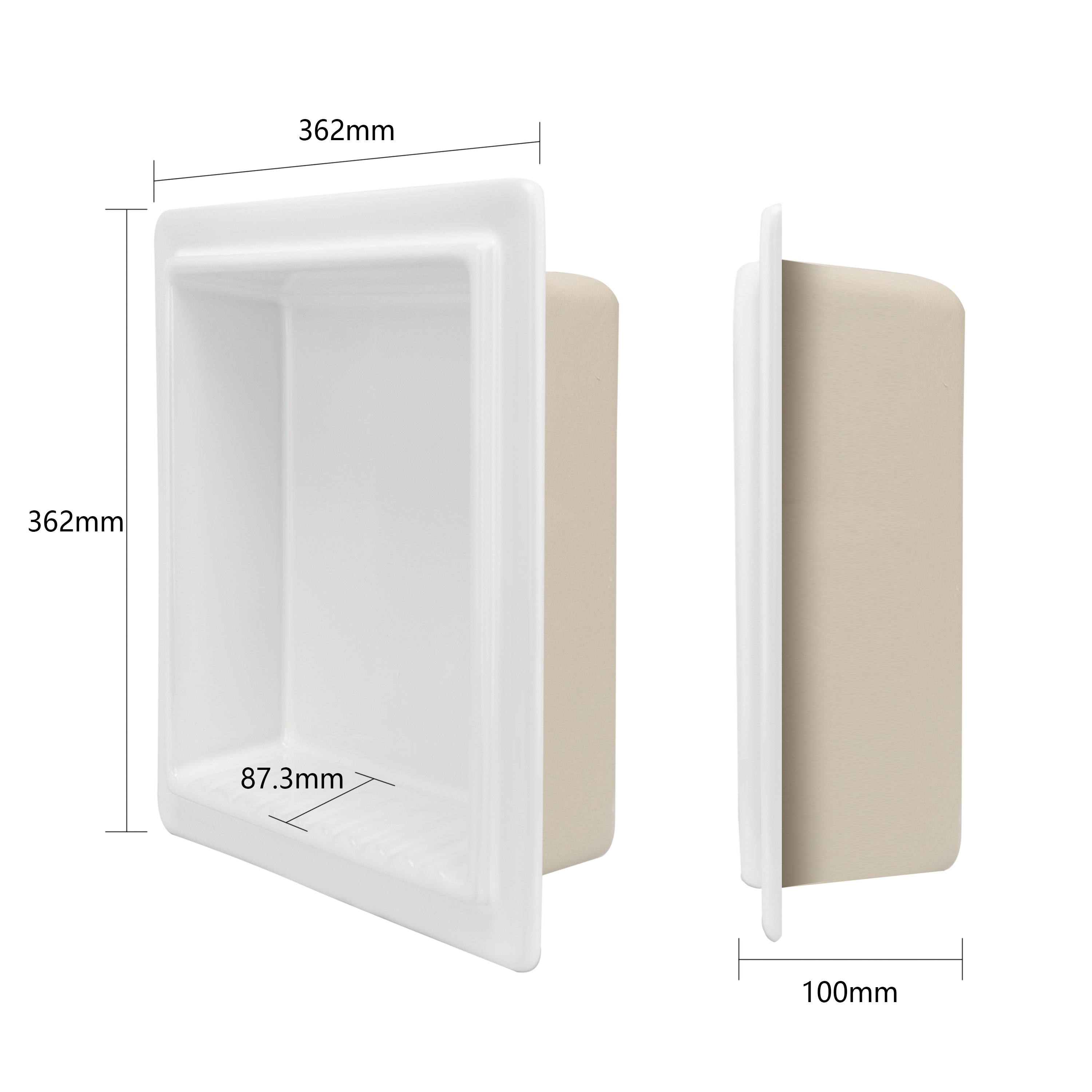 Ceramic Recessed Shower Niche (One-Piece Open Design) – Space-Saving Storage for Small Bathrooms, Freely Arrange Items