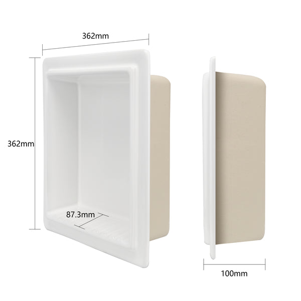 Ceramic Recessed Shower Niche (One-Piece Open Design) – Space-Saving Storage for Small Bathrooms, Freely Arrange Items