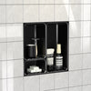 Ceramic Shower Niche, 3-Compartment Storage, High-Glaze Surface, Easy to Clean and Resists Dirt Build-Up