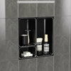 Ceramic Shower Niche, 3-Compartment Storage, High-Glaze Surface, Easy to Clean and Resists Dirt Build-Up