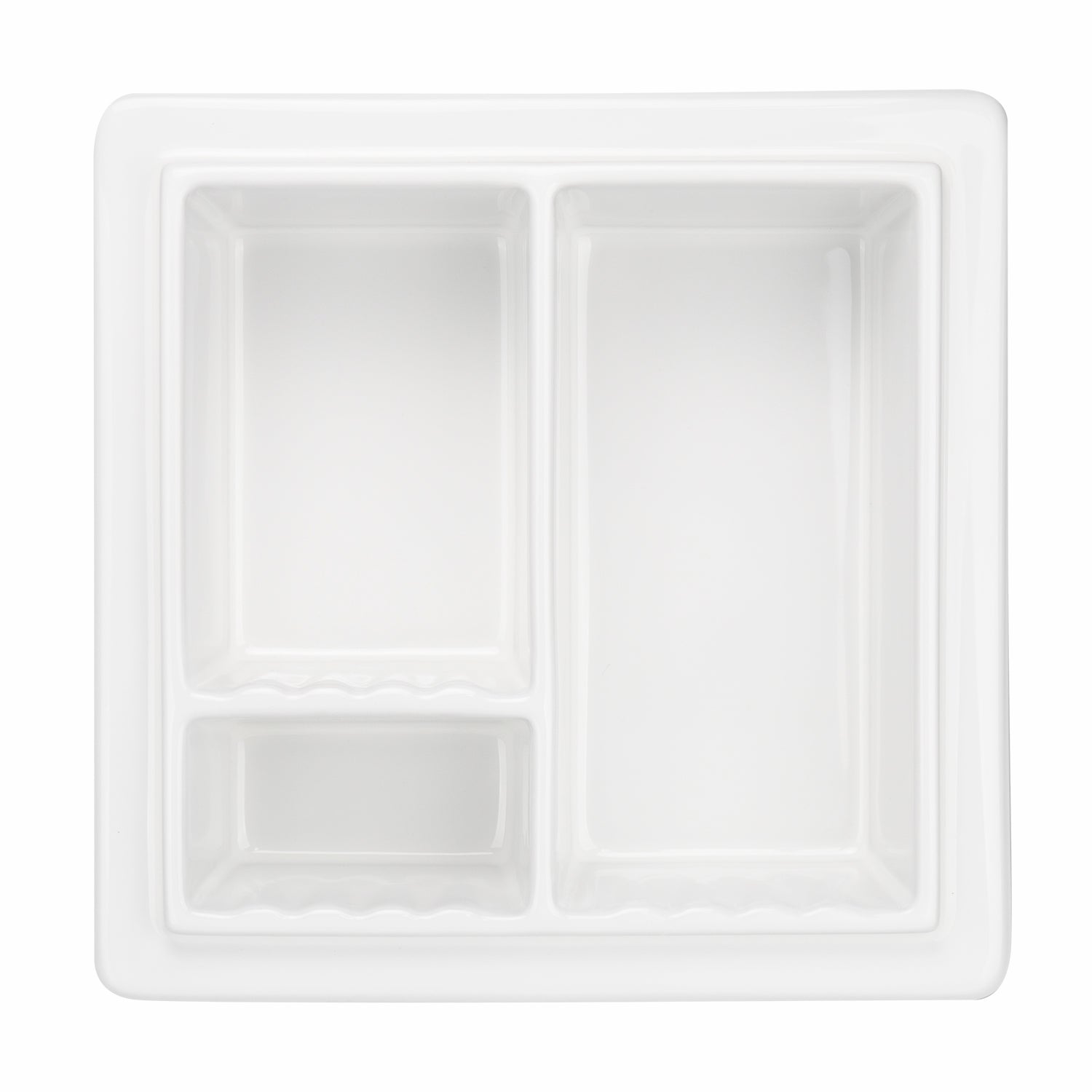 Ceramic Shower Niche, 3-Compartment Storage, High-Glaze Surface, Easy to Clean and Resists Dirt Build-Up