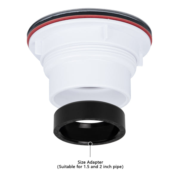 Brushed Nickel Round Shower Base Drain, 4-1/4 Inch, Solvent Weld Mount, Fits Standard 1.5-Inch & 2-Inch Plumbing Pipes