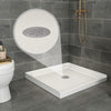 Brushed Nickel Round Shower Base Drain, 4-1/4 Inch, Solvent Weld Mount, Fits Standard 1.5-Inch & 2-Inch Plumbing Pipes