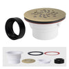 Uni-Green Champagne Bronze 4-1/4 Inch Round Shower Base Drain Solvent Welded to Fit 1.5” or 2” Pipe