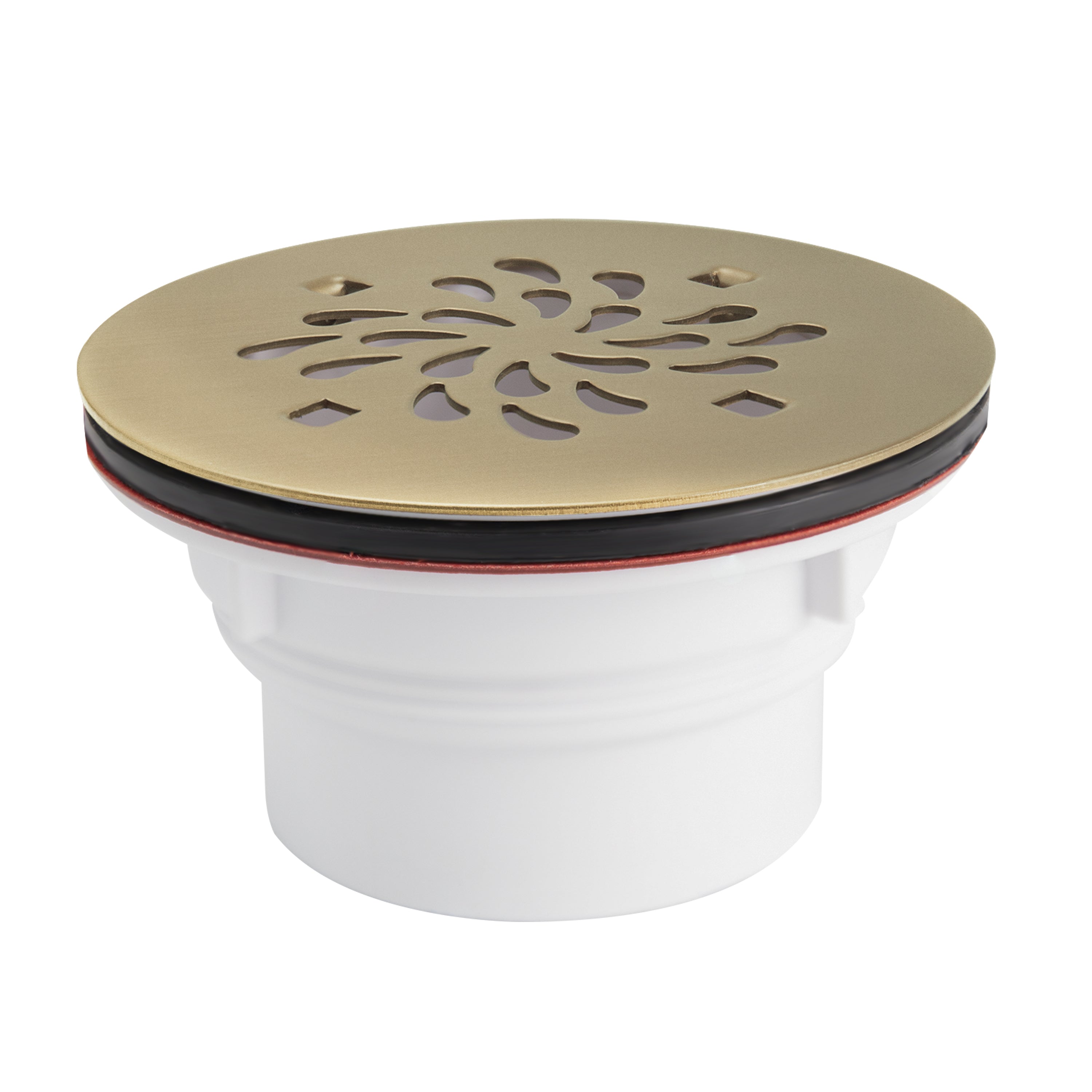 Uni-Green Champagne Bronze 4-1/4 Inch Round Shower Base Drain Solvent Welded to Fit 1.5” or 2” Pipe