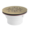 Uni-Green Champagne Bronze 4-1/4 Inch Round Shower Base Drain Solvent Welded to Fit 1.5” or 2” Pipe
